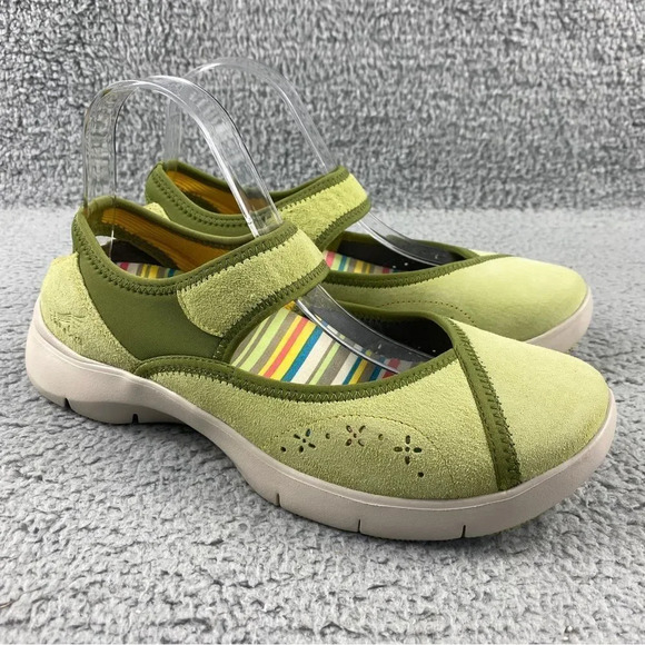 Dansko emmy suede Walking Shoes Green Leather Womens 9 Mary Janes Sandal Cut Out - Picture 2 of 14